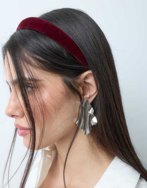Accessorize velvet headband in burgundy, 2 of 3