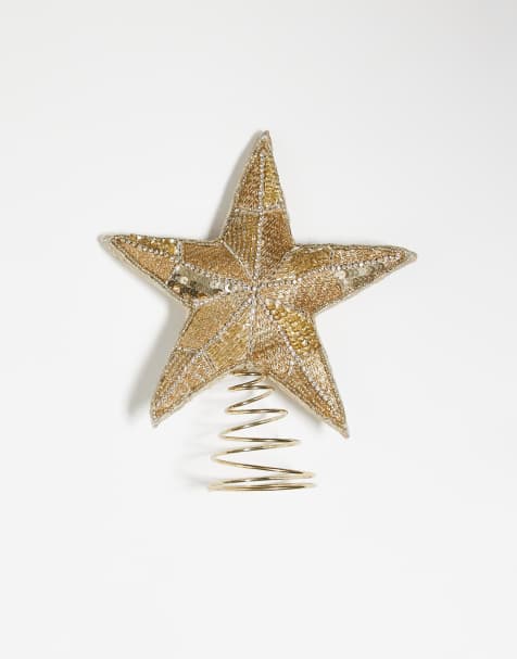 Accessorize – Verzierte Weihnachtsbaumspitze mit Stern-Design in Gold - view 1