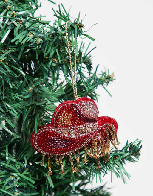 Accessorize – Verzierter, bunter Weihnachtsbaumschmuck im Cowboyhut-Design, 3 von 3