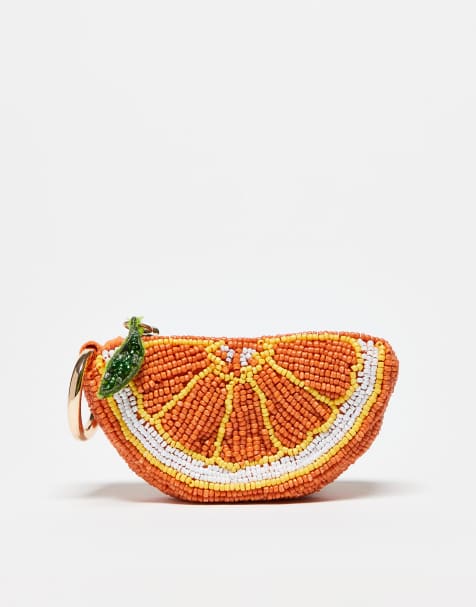 Accessorize – Verzierter Taschenanhänger im Orangen-Design - view 1