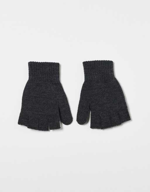 Accessorize - Vingerloze handschoenen met wantovertrek in grijs, 3 van 3
