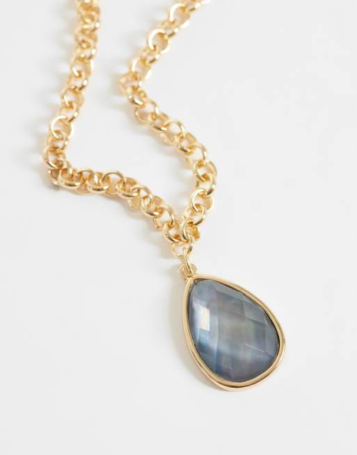 Accessorize vintage look stenen hangerketting in goud, 4 van 4