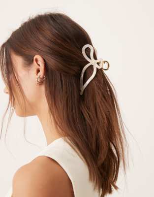 Accessorize – Vit hårklämma med rosettdesign - view 1
