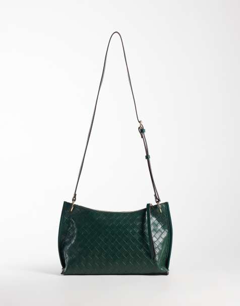 Accessorize vævet crossbody-taske i grøn - view 1