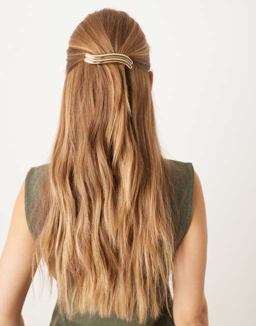 Accessorize wavy barrette hair clip in gold