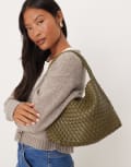 [Accessorize] Accessorize weave shoulder bag in olive green No Size Dark green