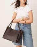 [Accessorize] Accessorize woven shoulder bag in chocolate brown No Size BROWN