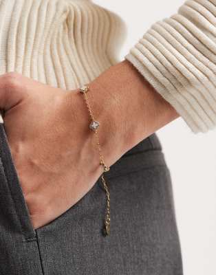 Accessorize - Z - Armband mit 14-Karat-Vergoldung und Kleeblatt-Motiv-Goldfarben