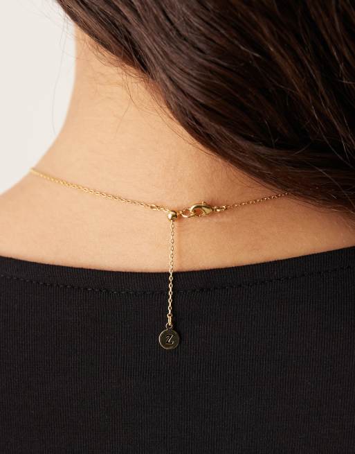 Accessorize Z aventurine pebble pendant necklace in 14k gold plated, 3 of 3