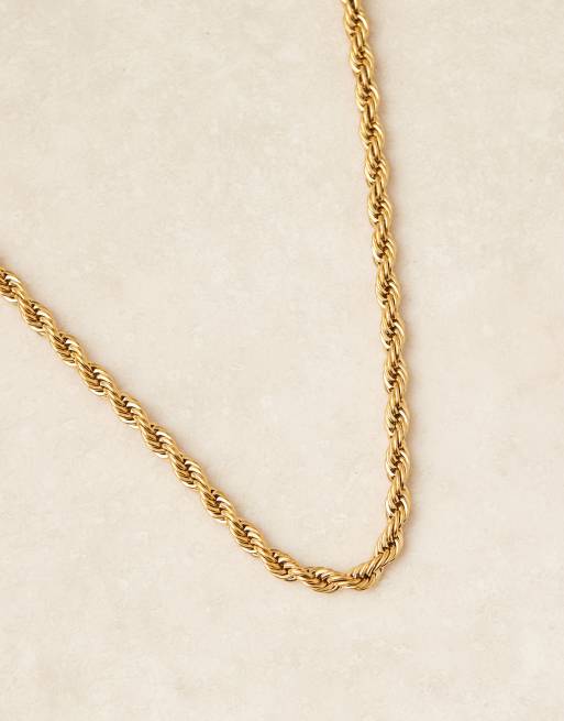 アクセサリー wide rope chain design necklace Glitter Rope Chain Necklace 1.6mm Solid 14K Yellow Gold