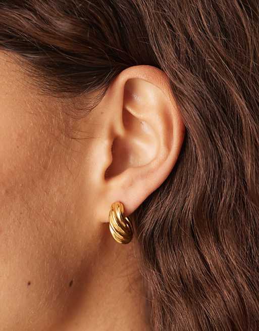 Steel gold plated twist hoops Steel gold plated twist hoops