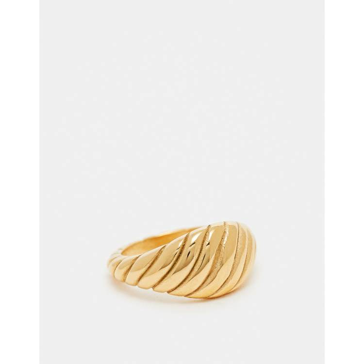 Accessorize Z chunky twisted ring in gold plated stainless