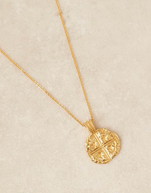 Accessorize Z coin pendant necklace in 14k gold plated