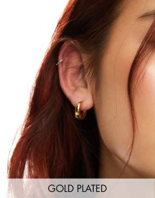 Accessorize Accessorize Z collection chunky hoop earrings in gold plated