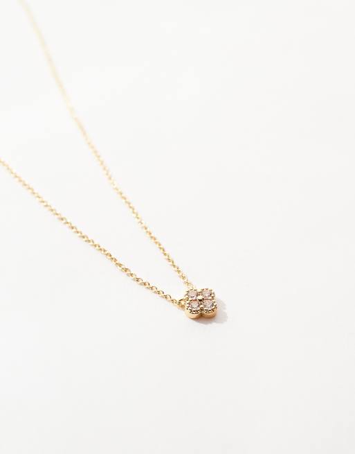 Accessorize Z Collection crystal clover pendant necklace in gold plated, 2 of 4