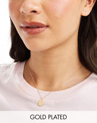 Accessorize Z Collection crystal coin pendnant necklace in gold plated φωτογραφία