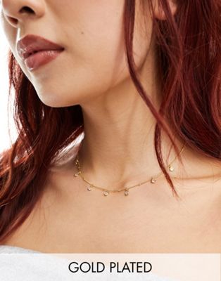 Accessorize Z collection gem neckace in gold plated