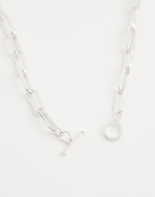 Accessorize - Z Collection - Gesmolten schakelketting met T-staafje in verguld sterling zilver, 3 van 4