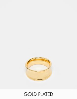 Accessorize Accessorize Z collection gold plated chunky ring in gold