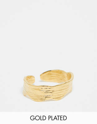 Accessorize Accessorize Z Collection molten ring in gold plated