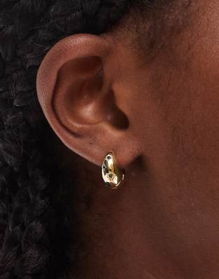Accessorize - Z Collection - Orecchini piccoli a cerchio placcati in oro con pietre multicolore 