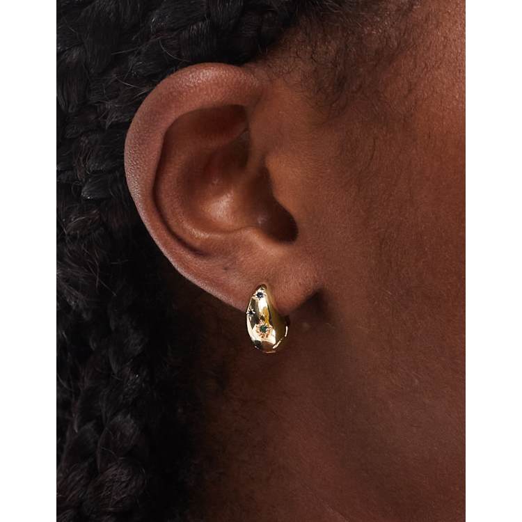 Solid 14k deals gold small chubby Hoops Earrings