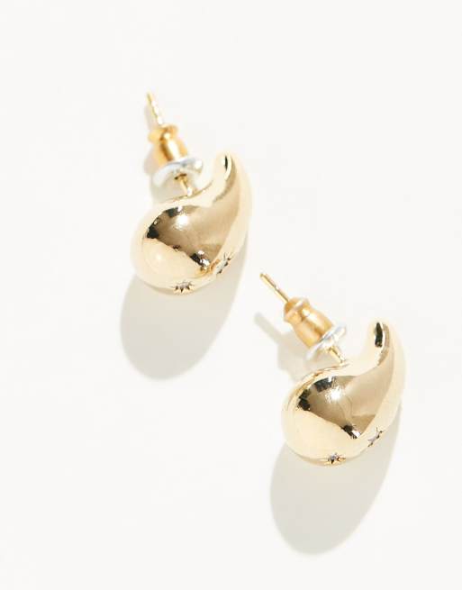 Accessorize Z Collection teardrop star earrings in gold plated ASOS