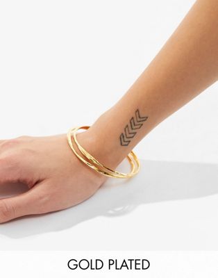 Accessorize Z collection thin bangle in gold plated