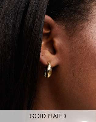 Accessorize Accessorize Z Collection twisted teardrop earrings in gold plated