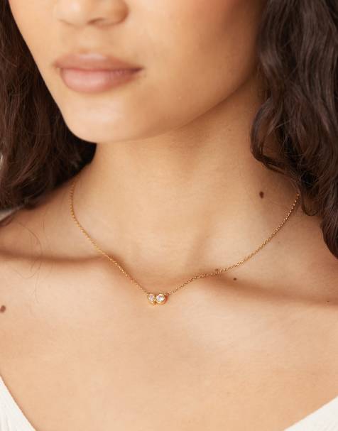 Accessorize - Z - Collier à pierres variées en plaqué or 14 carats - view 1