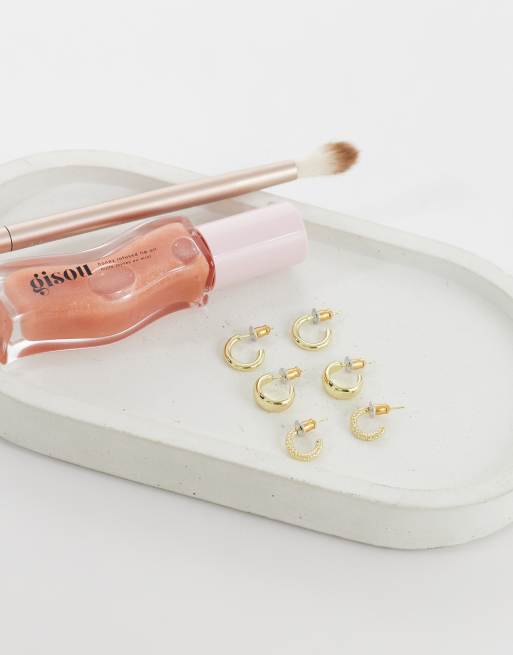 Accessorize - Z - Confezione da 3 paia di orecchini a cerchio spessi placcati in oro 14 kt, 2 di 4