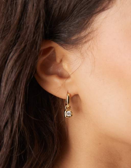 Accessorize – Z – Glittriga creoler med smält design och 14k guldplätering, 3 av 3