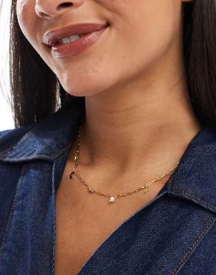 Accessorize Accessorize Z gold plated celestial L inital charm necklace in gold