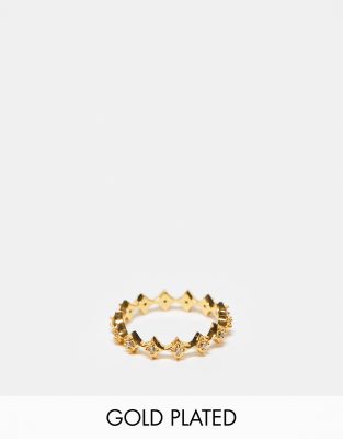 Accessorize Z gold plated celestial star band ring in gold - ASOS Price Checker
