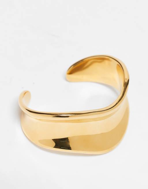 Accessorize - Z - Guldbelagt armring med smeltet design i rustfrit stål