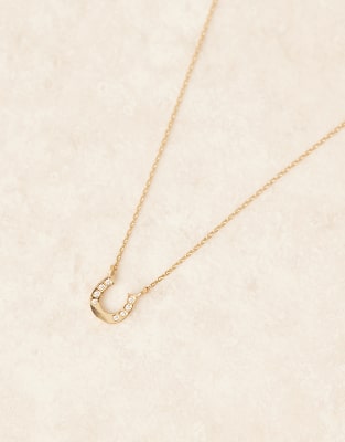 Accessorize Z Horseshoe Pendant Necklace In Gold
