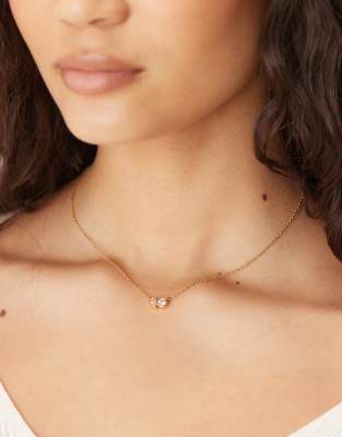 Accessorize Z Mixed Stones Necklace In Gold