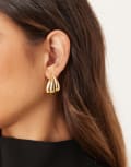 [Accessorize] Accessorize z multirow 14ct gold plated earrings No Size GOLD
