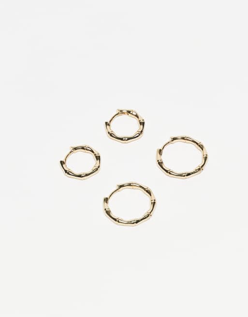 Accessorize – Z – Snurrade creoler med 14K guldplätering, 2-pack, 3 av 3