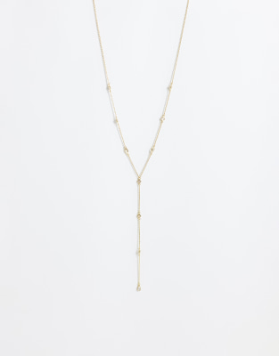 Accessorize Z Sparkle Lariat Chain Necklace In Metallic