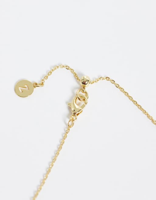Accessorize Z sparkle lariat chain necklace in 14k gold plated, 3 of 4