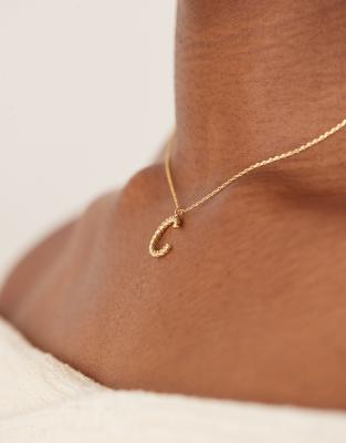 Accessorize Z Twisted C Initial Necklace In Gold