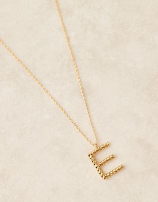 Accessorize Z Twisted E Initial Necklace In Gold