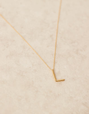 Accessorize Z Twisted L Initial Necklace In Gold