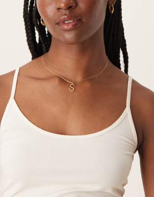 Accessorize Z Twisted S Initial Necklace In Gold
