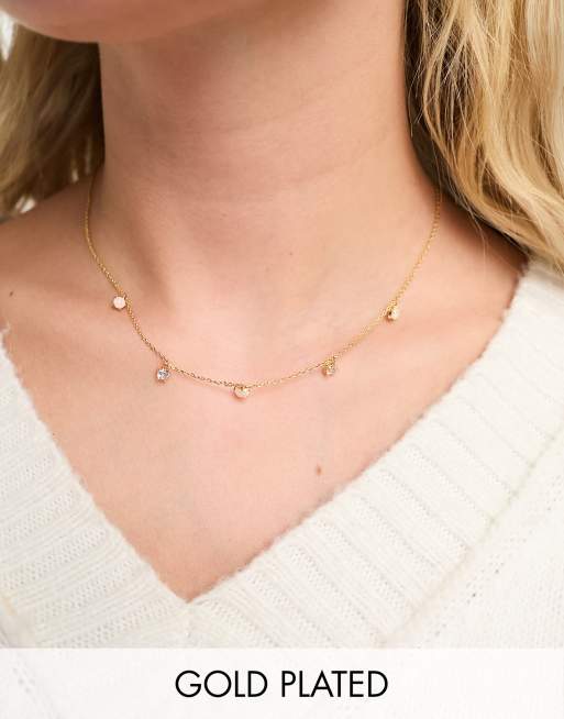 Accessorize - Z - Vergulde ketting met imitatie-opaalsteentjes in goud