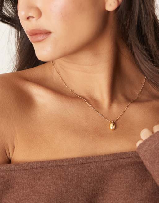 Accessorize - Z - Vergulde ketting met traanvormig hangertje met glinstering in goud