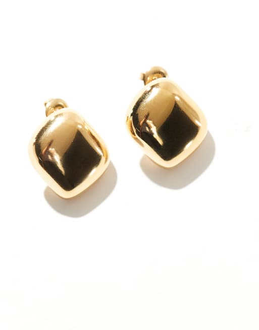 Accessorize - Z - Vergulde knoop-oorknopjes van roestvrij staal in goud, 2 van 3