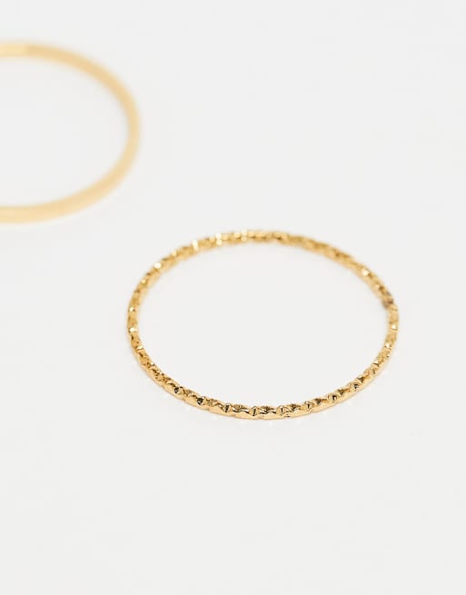 Accessorize – Z – Zestaw 2 pozłacanych pierścionków ze stali nierdzewnej, 2 z 3
