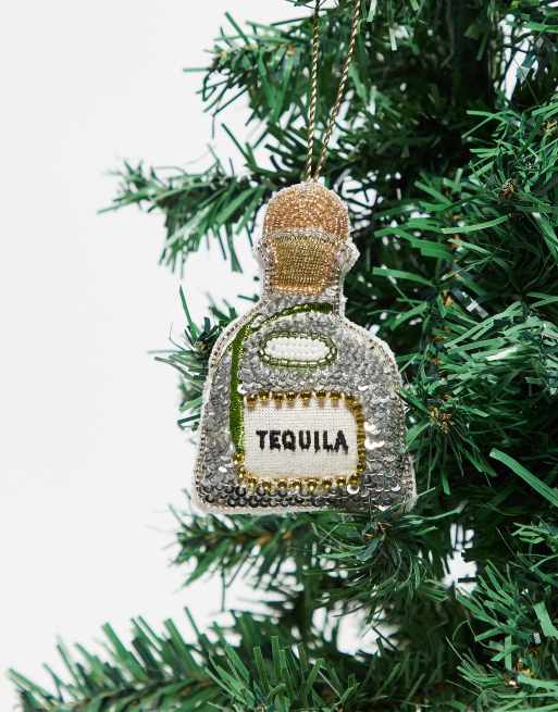 Accessorize – Zdobiona srebrna ozdoba choinkowa w kształcie butelki tequili , 2 z 3